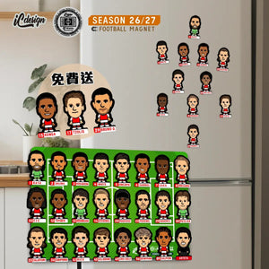MA002d Arsenal 25/26 Cartoon Figure Lineup Magnets