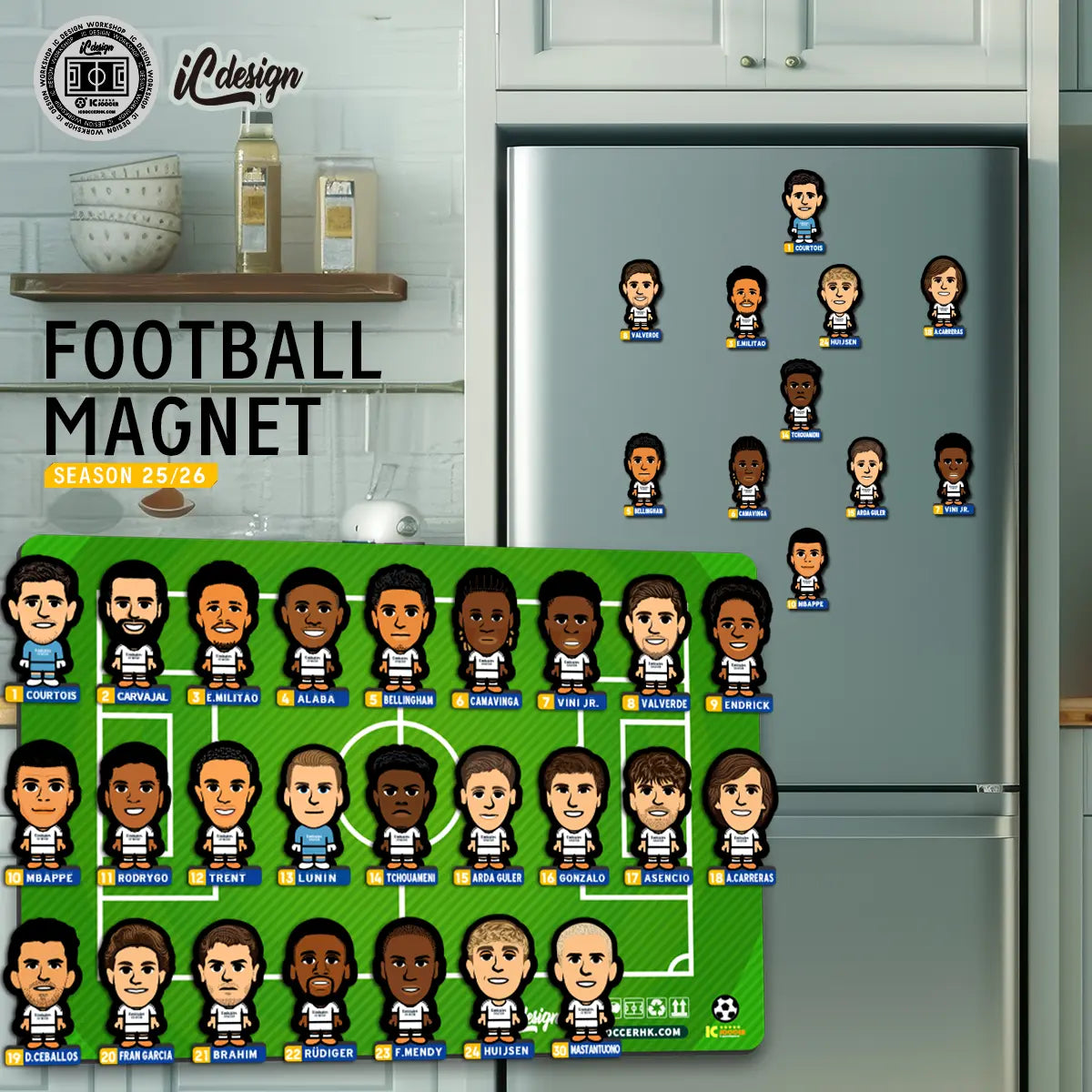MA009 皇馬  球季25/26 Q版人形排陣磁石